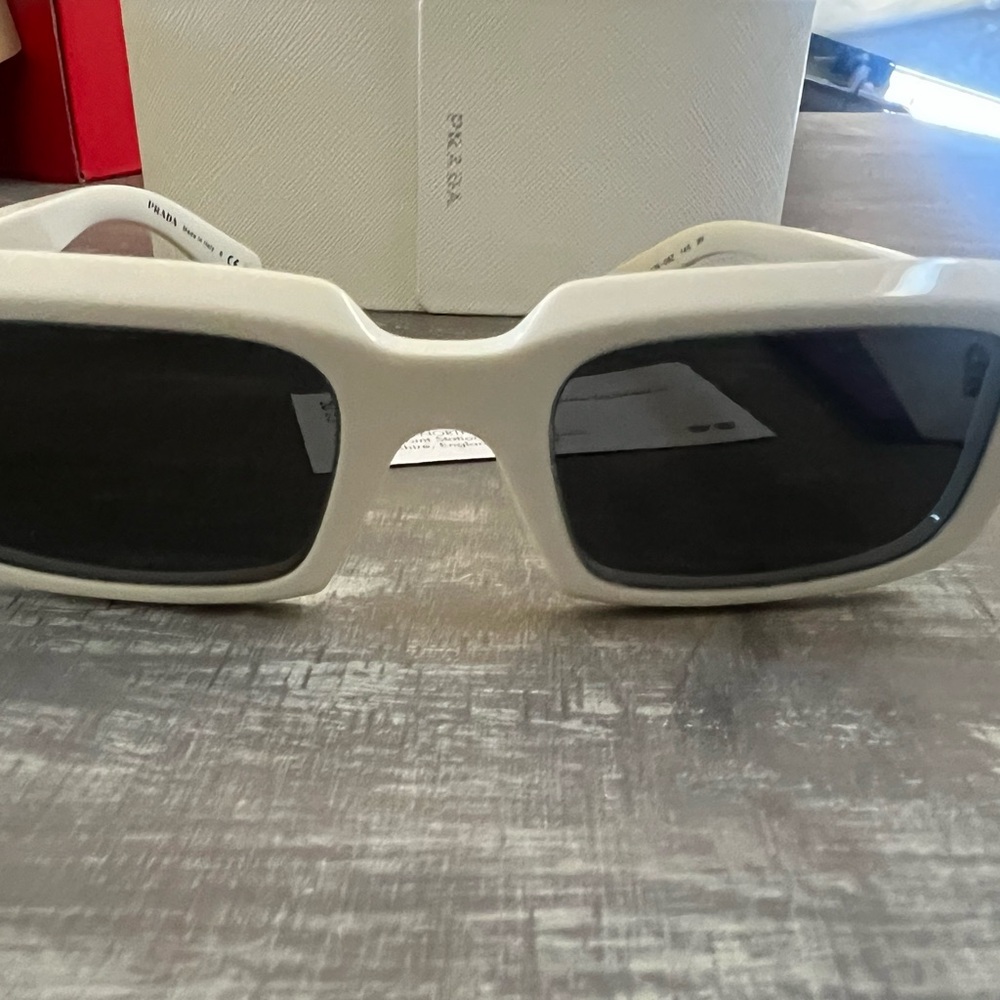 Prada White Rectangular Sunglasses - image 2